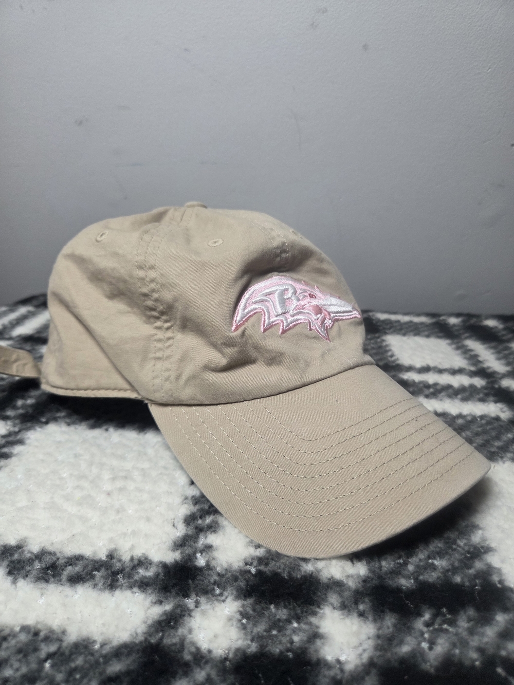 Nfl Baltimore Ravens Pink Logo Tan Beige Pink Hat Cap Womens